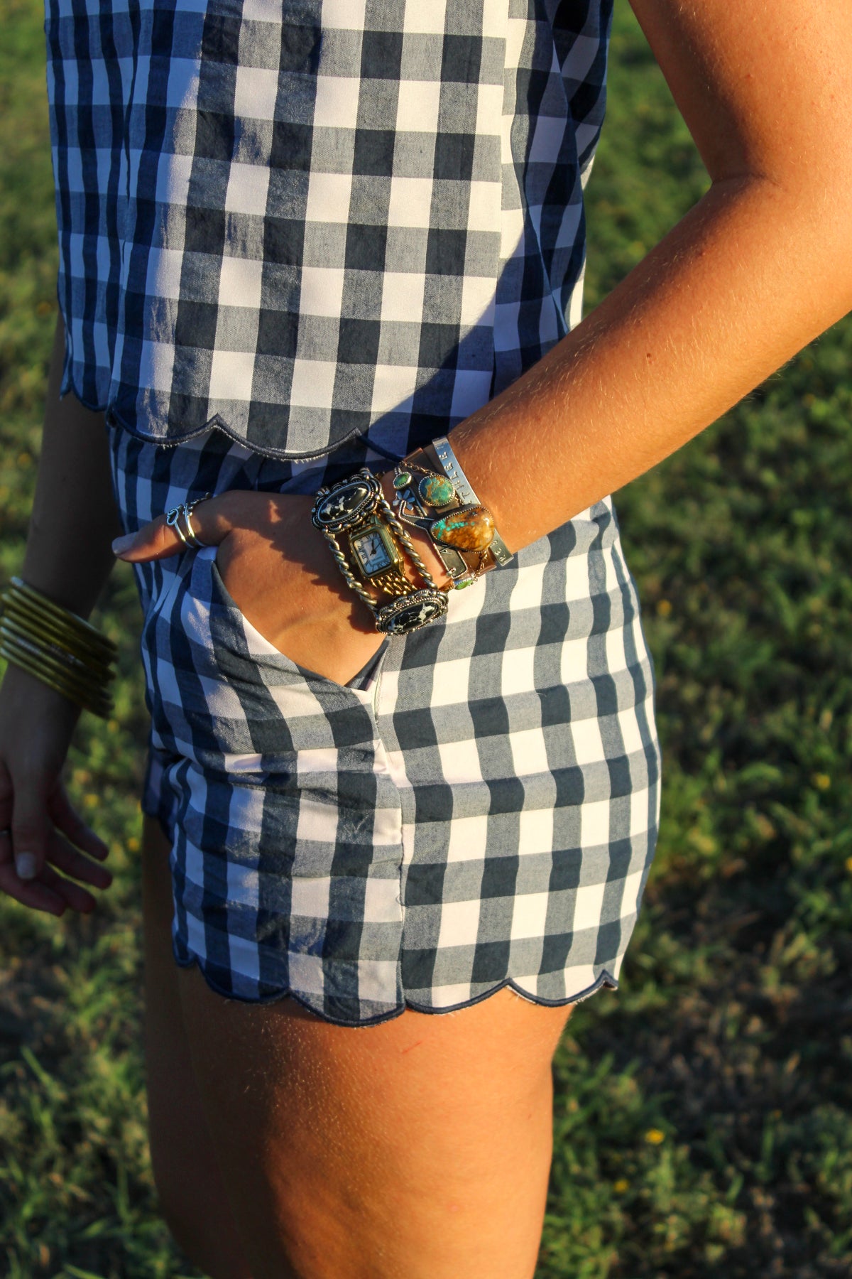 The Gingham Scallop Shorts
