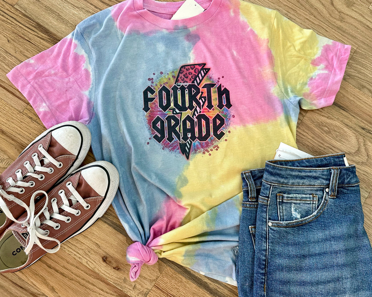 Sublimated Teacher Grade Level Tie-Dye Tee