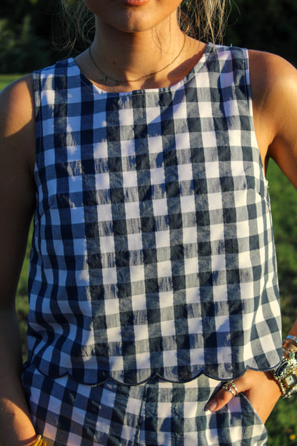 The Gingham Scallop Top