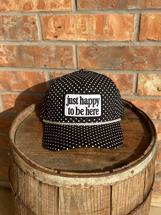 The Just Happy To Be Here Polka Dot Hat