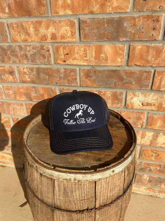 The Cowboy Up Follow The Lord Denim Hat