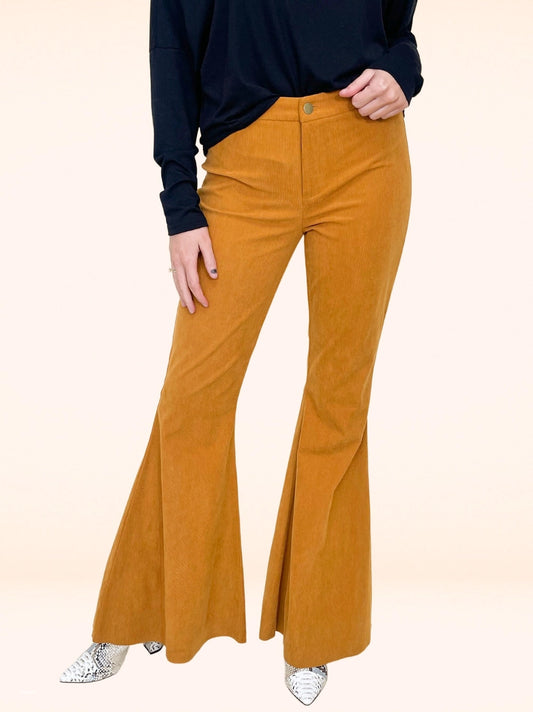 Golden Flare Corduroy Pants