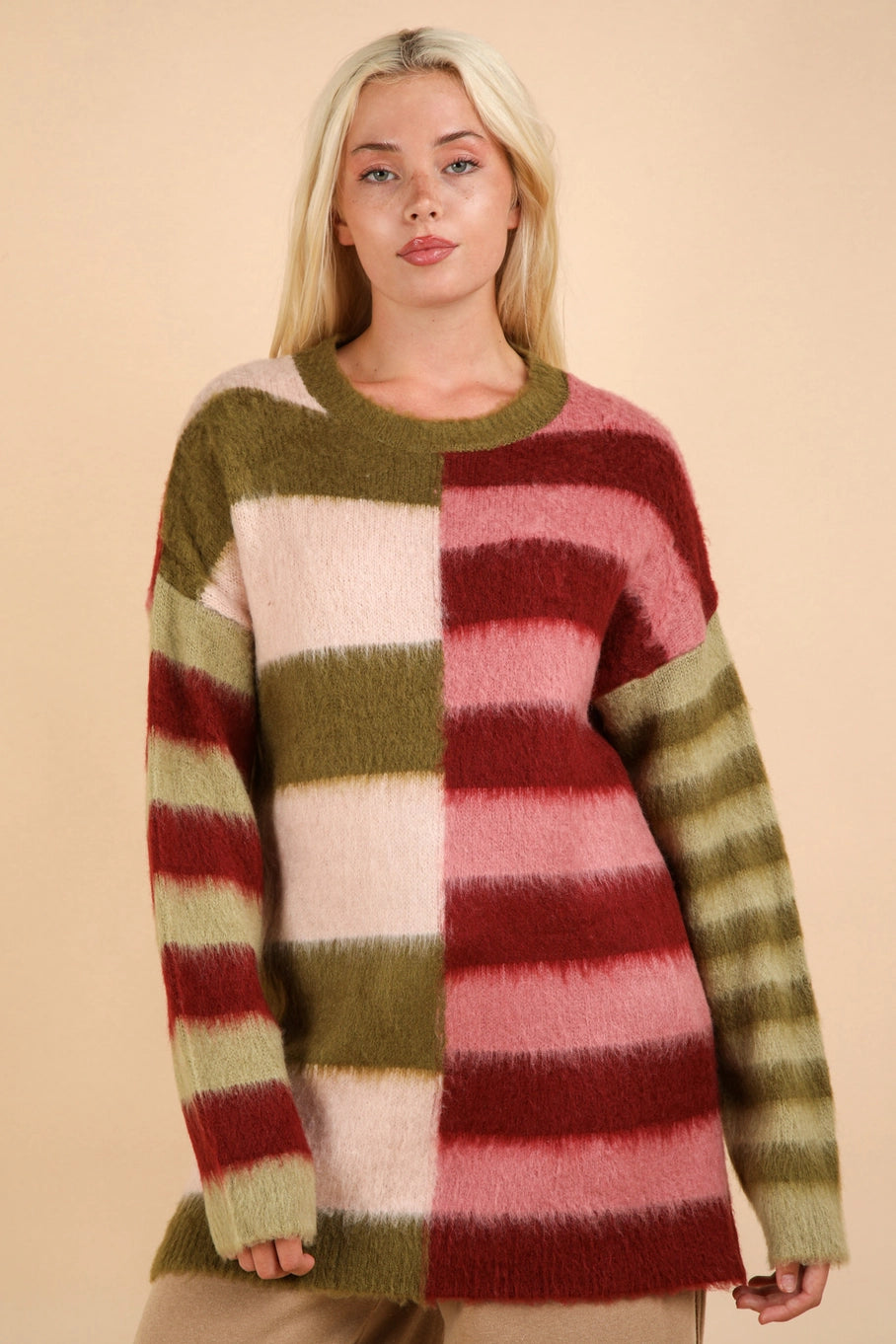 Colorblock Striped Sweater