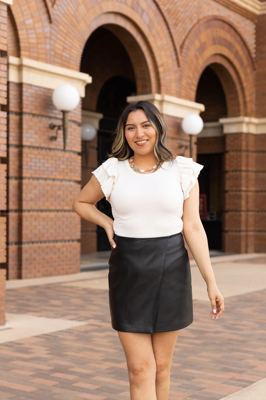 Black Wrap Mini Skirt