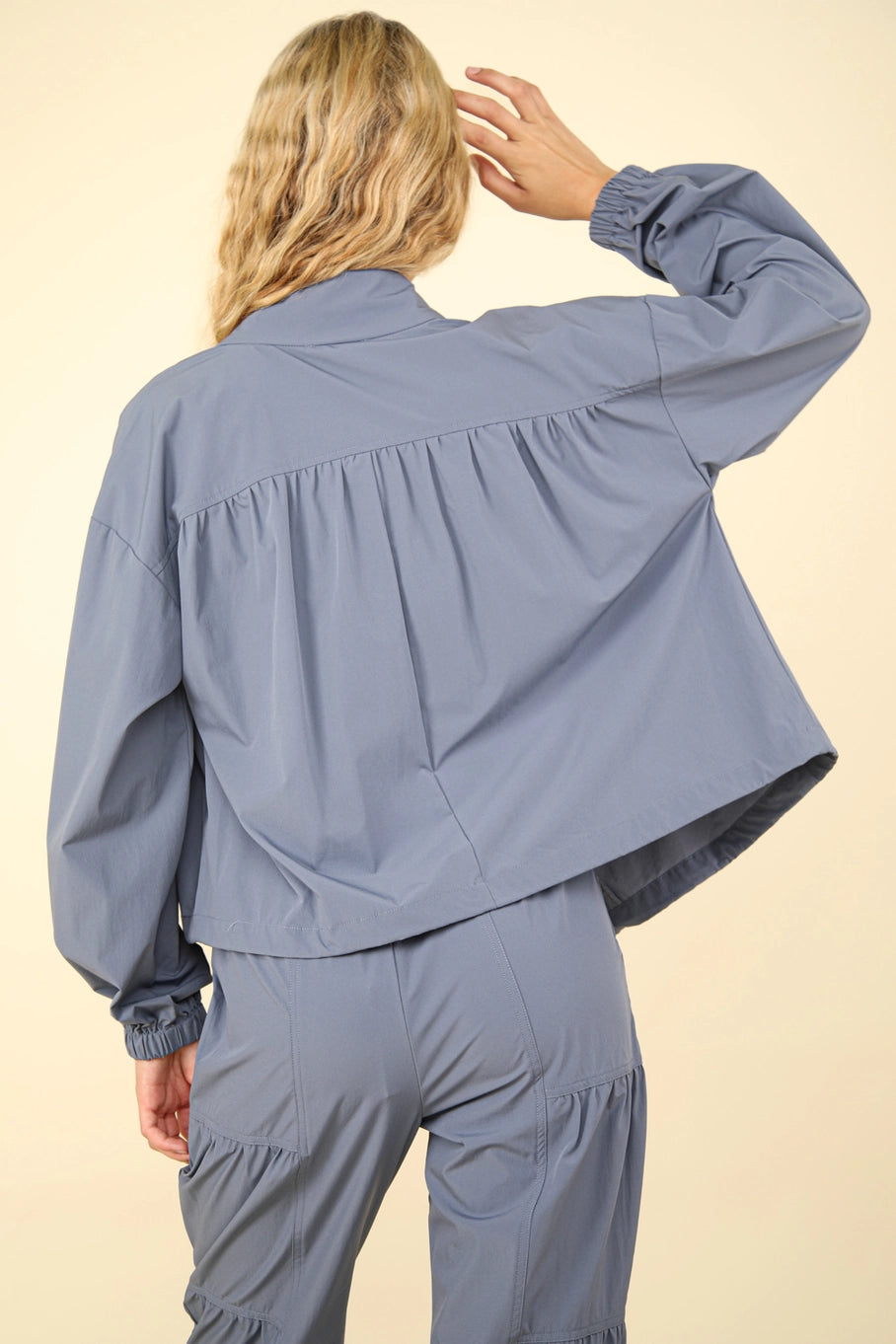 Slate Blue Activewear Jacket and Jogger Set